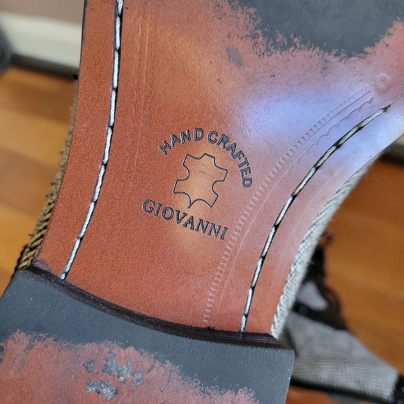 Giovanni Mens Gray Black Herringbone Lace Up Tweed Ankle Oxford Boots Size 8.5 - Picture 9 of 12
